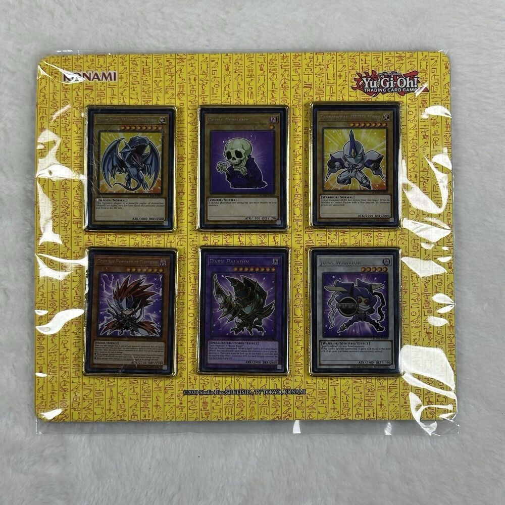Konami Yu-Gi-Oh Enamel Pin Set Sealed Blue-Eyes White Dragon Dark Paladin Neos